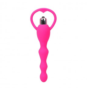 Soft Anal Beads Butt Plug Vibrator (Chargeable - Red Rose)